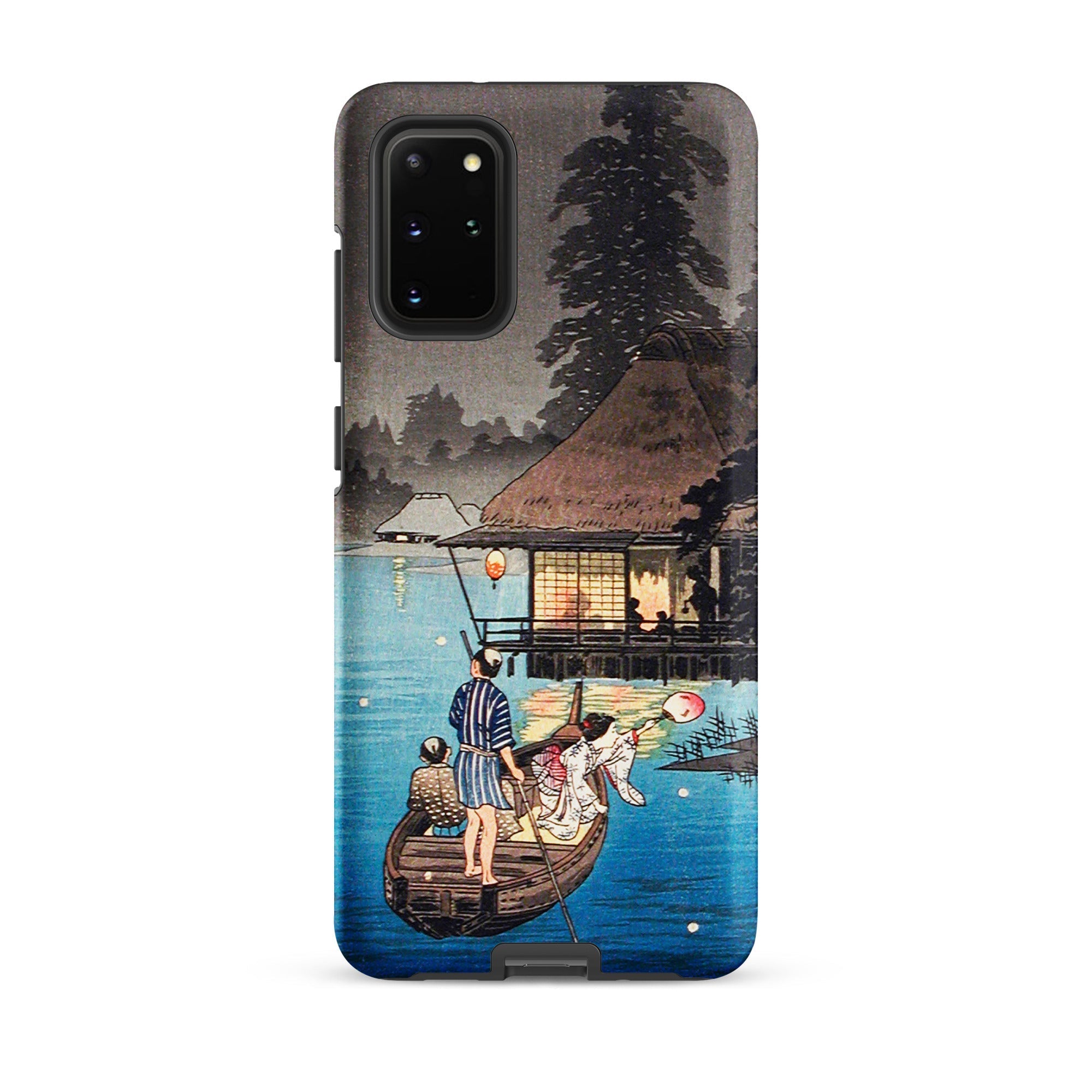Enjoying the Evening Cool Hiroaki Takahashi Samsung Case, Galaxy S20 Plus / Matte, Black Smartphone Traditional Japanese Art Design
