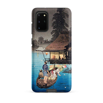 Enjoying the Evening Cool - Hiroaki Takahashi Samsung Case, Galaxy S20 Plus / Matte, Black Smartphone Traditional Japanese Art Design