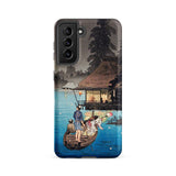 Enjoying the Evening Cool - Hiroaki Takahashi Samsung Case, Galaxy S21 Fe / Matte, Phone Case Traditional Japanese Woodblock Print Scene