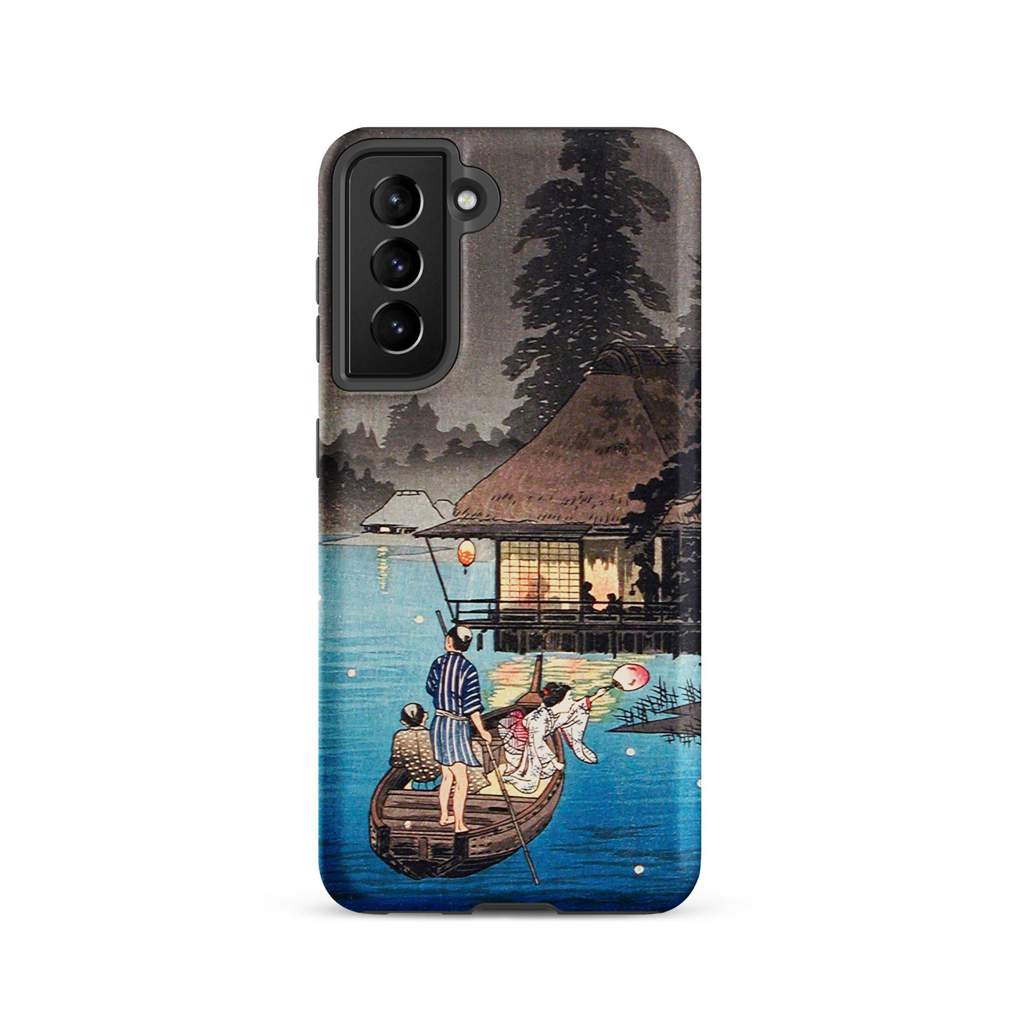 Enjoying the Evening Cool Hiroaki Takahashi Samsung Case, Galaxy S21 / Matte, Smartphone Case Traditional Japanese Ukiyo e Woodblock Print