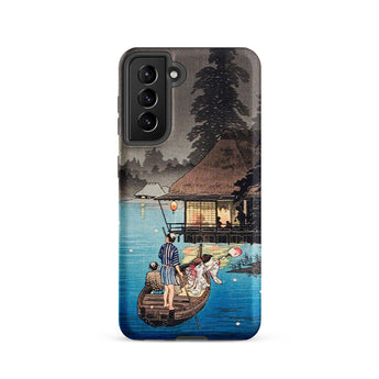 Enjoying the Evening Cool - Hiroaki Takahashi Samsung Case, Galaxy S21 / Matte, Smartphone Case Traditional Japanese Ukiyo-e Woodblock