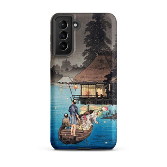Enjoying the Evening Cool - Hiroaki Takahashi Samsung Case, Galaxy S21 Plus / Matte, Phone Case Traditional Japanese Woodblock Print Boat