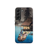 Enjoying the Evening Cool - Hiroaki Takahashi Samsung Case, Galaxy S22 / Matte, Smartphone Case Japanese Woodblock Print Design