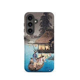 Enjoying the Evening Cool - Hiroaki Takahashi Samsung Case, Galaxy S24 / Matte, Phone Case Japanese Ukiyo-e Woodblock Print People Boat