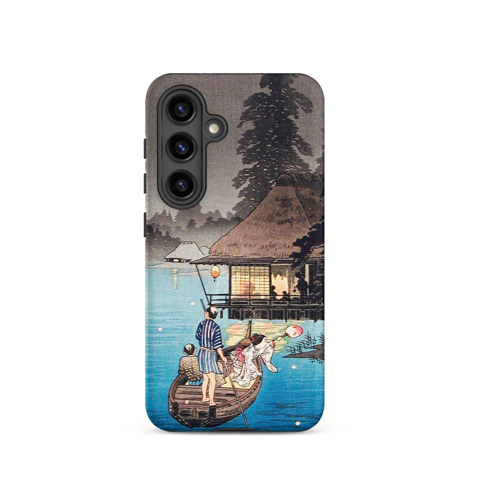 Enjoying the Evening Cool Hiroaki Takahashi Samsung Case, Galaxy S24 / Matte, Phone Case Japanese Ukiyo e Woodblock Print People Boat