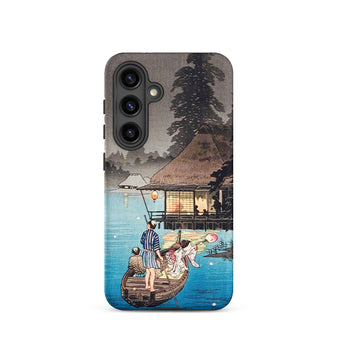 Enjoying the Evening Cool - Hiroaki Takahashi Samsung Case, Galaxy S24 / Matte, Phone Case Japanese Ukiyo-e Woodblock Print People Boat