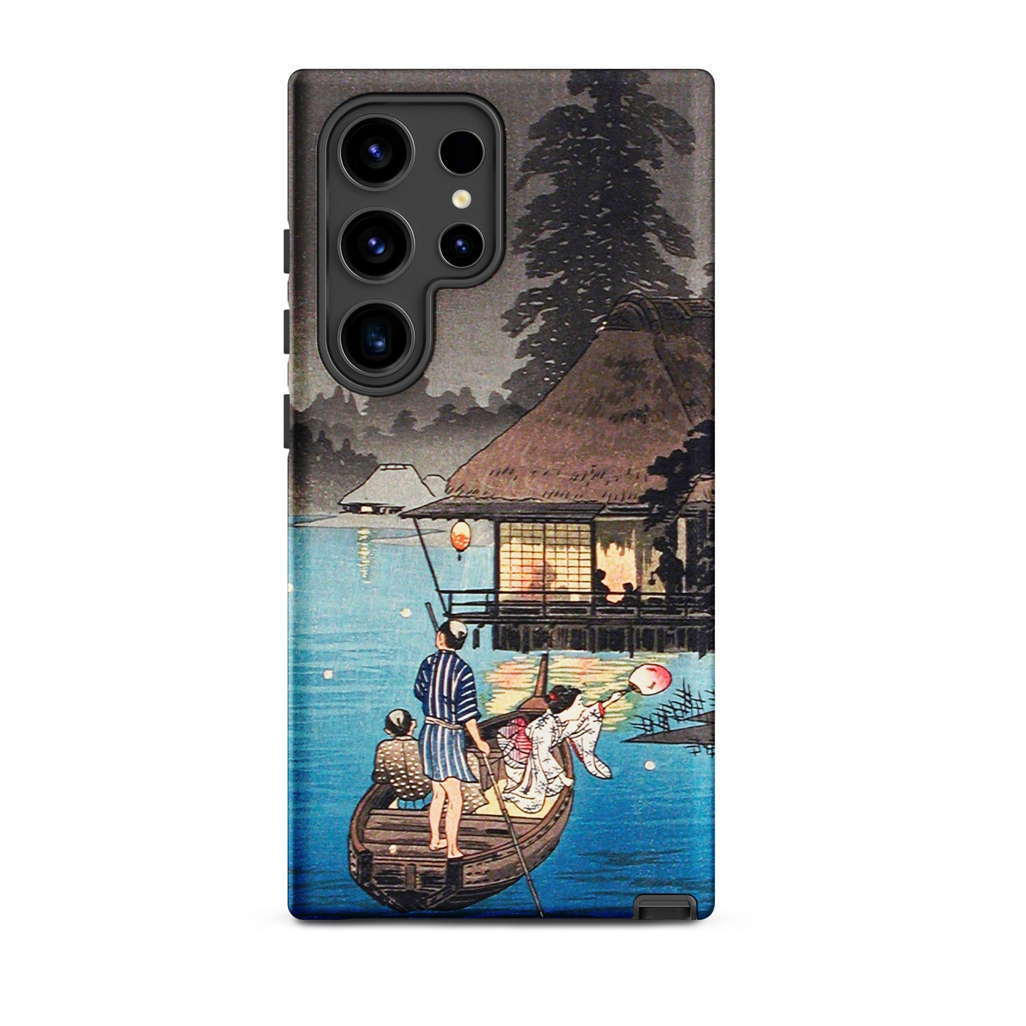 Enjoying the Evening Cool Hiroaki Takahashi Samsung Case, Galaxy S24 Ultra / Matte, Smartphone Case Traditional Japanese Woodblock Print