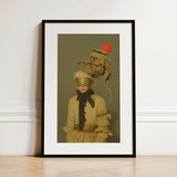 Enlightenment - Avant-garde Victorian Fashion Art Print / Canvas Framed Art Print Surreal Portrait Figure Muted Beige Avant-garde Victorian