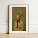 Enlightenment - Avant-garde Victorian Fashion Art Print / Canvas Framed Art Print Surreal Portrait Figure Muted Beige Avant-garde Victorian