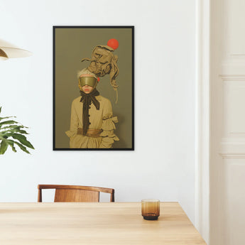 Enlightenment Avant Garde Victorian Fashion Framed Canvas, Framed Portrait Person Avant Garde Attire