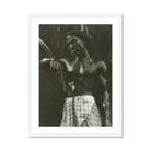 Ennui Lionel Wendt Art Print, Black White Portrait Shirtless Man Plaid Sarong