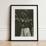 Ennui - Lionel Wendt Art Print / Canvas Black-framed Black-and-white Photograph Muscular Man Checkered Giclée Printing Techniques,