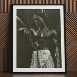 Ennui - Lionel Wendt Art Print / Canvas Black White Framed Photograph Man Shirt Object Giclée Printing Techniques, Carefully Profiled,