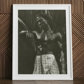 Ennui - Lionel Wendt Art Print / Canvas Black White Framed Photograph Man Spears Giclée Printing Techniques, Carefully Profiled, Lustre