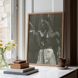 Ennui - Lionel Wendt Art Print / Canvas Framed Black-and-white Photographic Muscular Man Traditional Attire Giclée Printing Techniques,