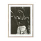 Ennui Lionel Wendt Art Print, Framed Black White Photograph Shirtless Man Plaid Sarong