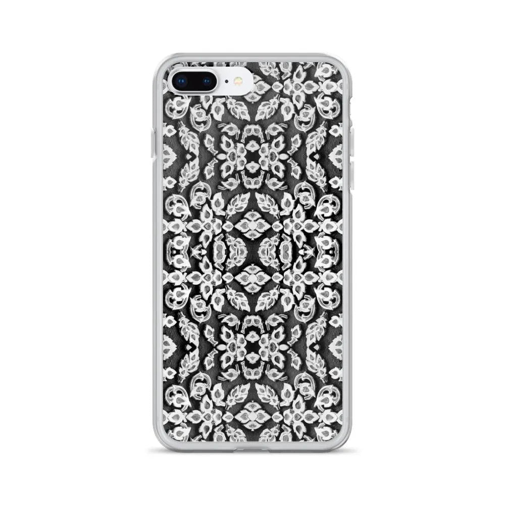 Entering Ayodhya Pattern Iphone Case - Black And White - Iphone 7 Plus/8 Plus - Mobile Phone Cases - Aesthetic Art