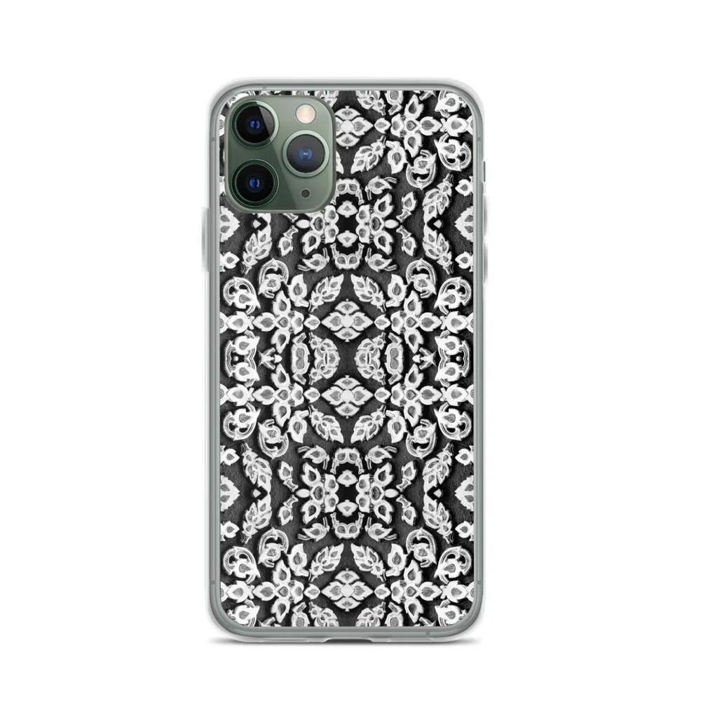 Entering Ayodhya Pattern Iphone Case - Black And White - Iphone 11 Pro - Mobile Phone Cases - Aesthetic Art