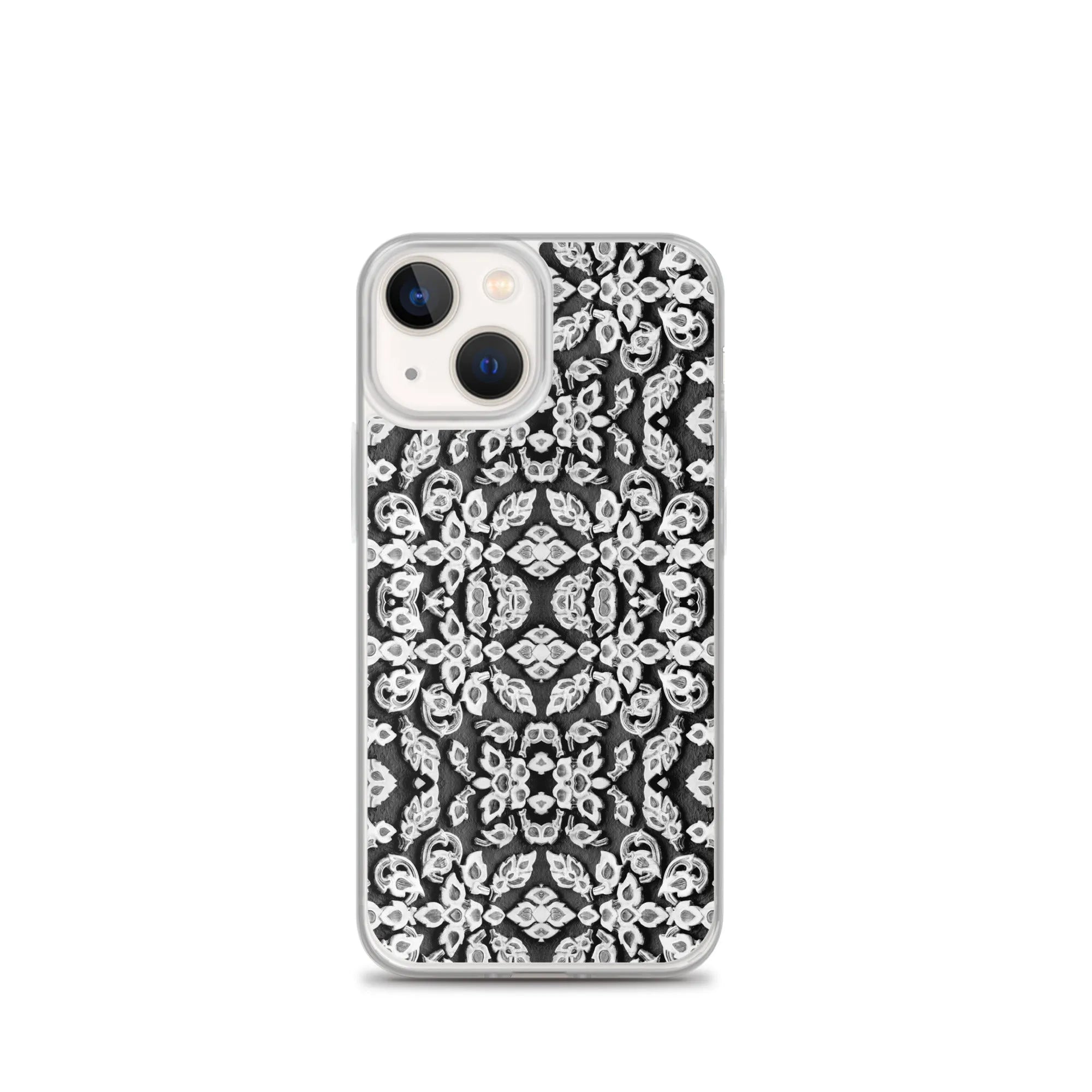 Entering Ayodhya Pattern Iphone Case - Black And White - Iphone 13 Mini - Mobile Phone Cases - Aesthetic Art