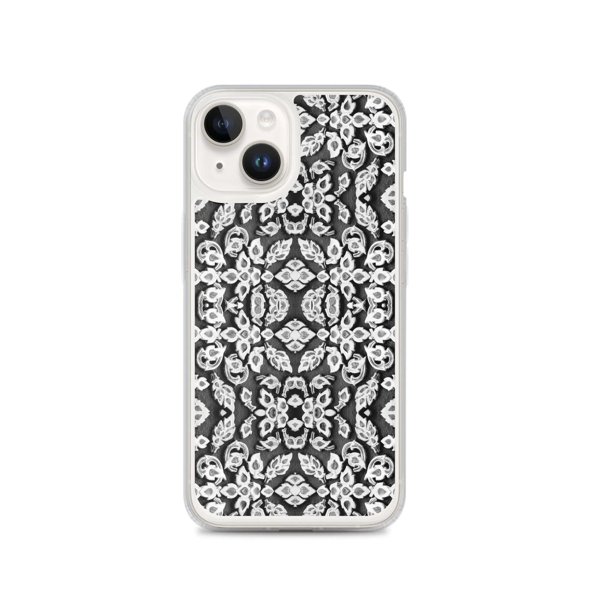 Entering Ayodhya Pattern Iphone Case - Black And White - Iphone 14 - Mobile Phone Cases - Aesthetic Art
