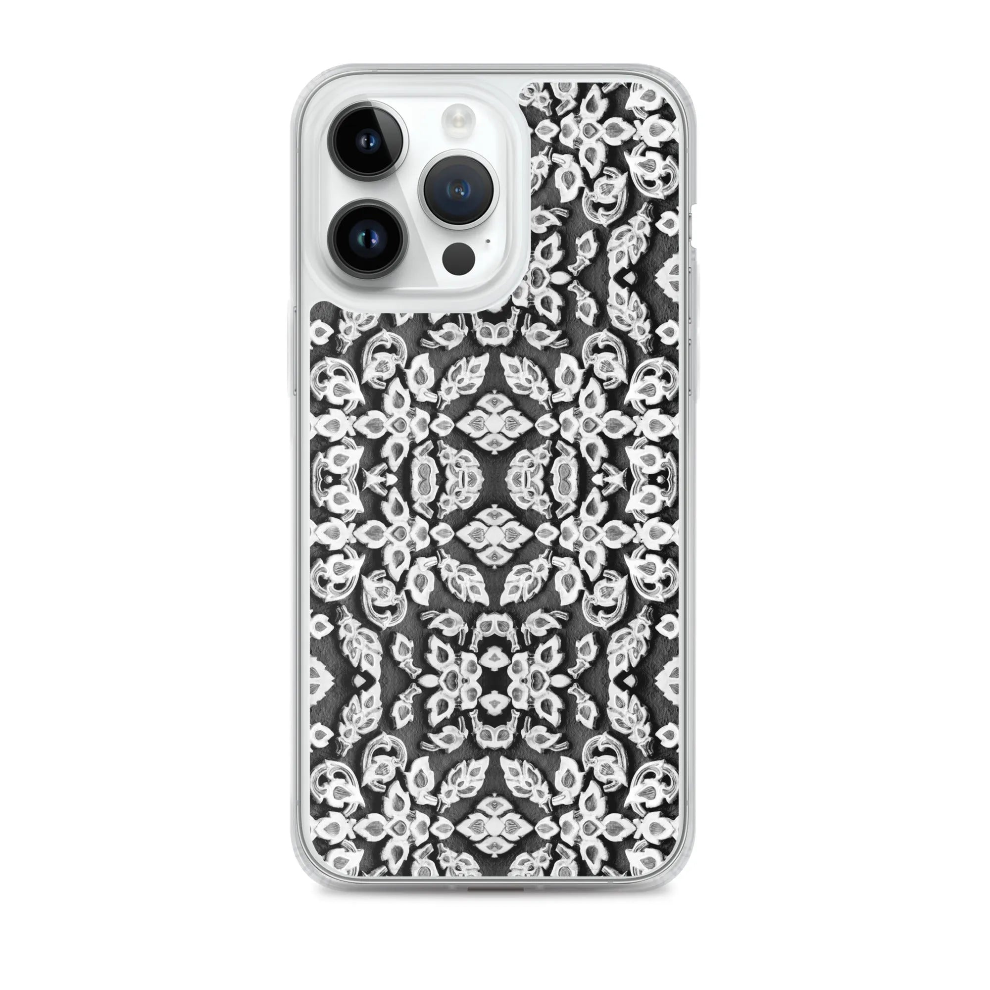 Entering Ayodhya Pattern Iphone Case - Black And White - Iphone 14 Pro Max - Mobile Phone Cases - Aesthetic Art