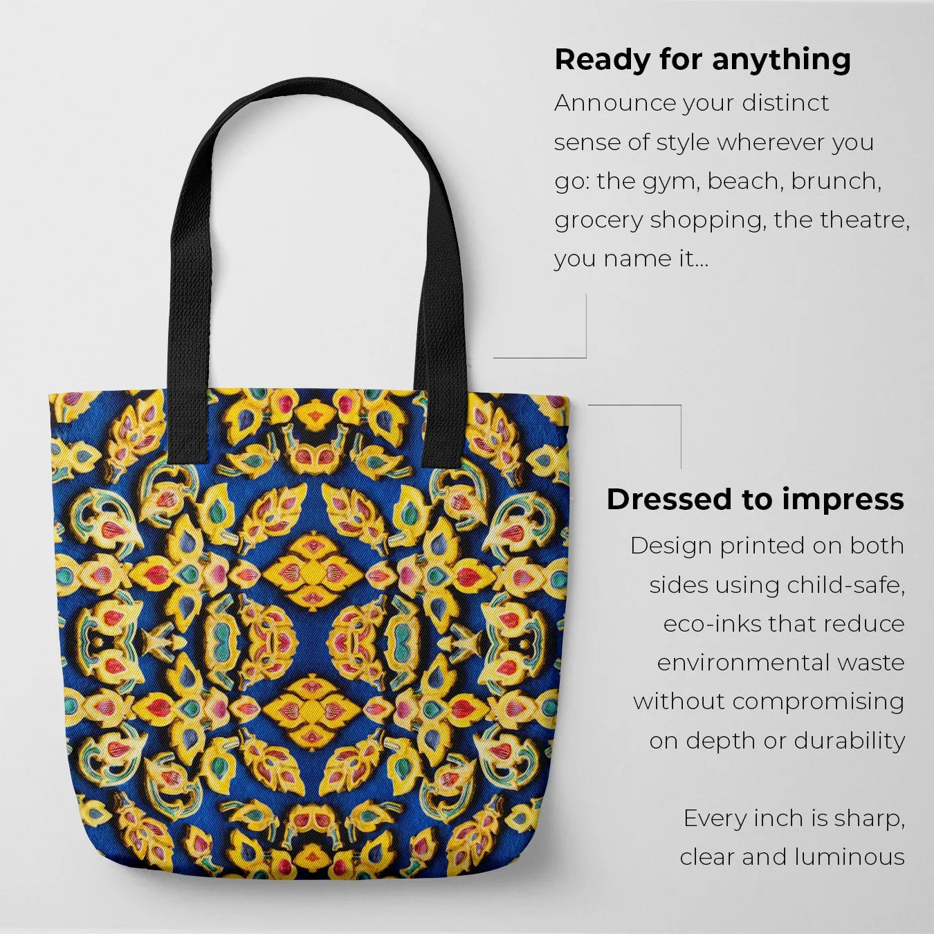 Ayodhya Tote - Heavy Duty Reusable Grocery Bag - Shopping Totes - Aesthetic Art