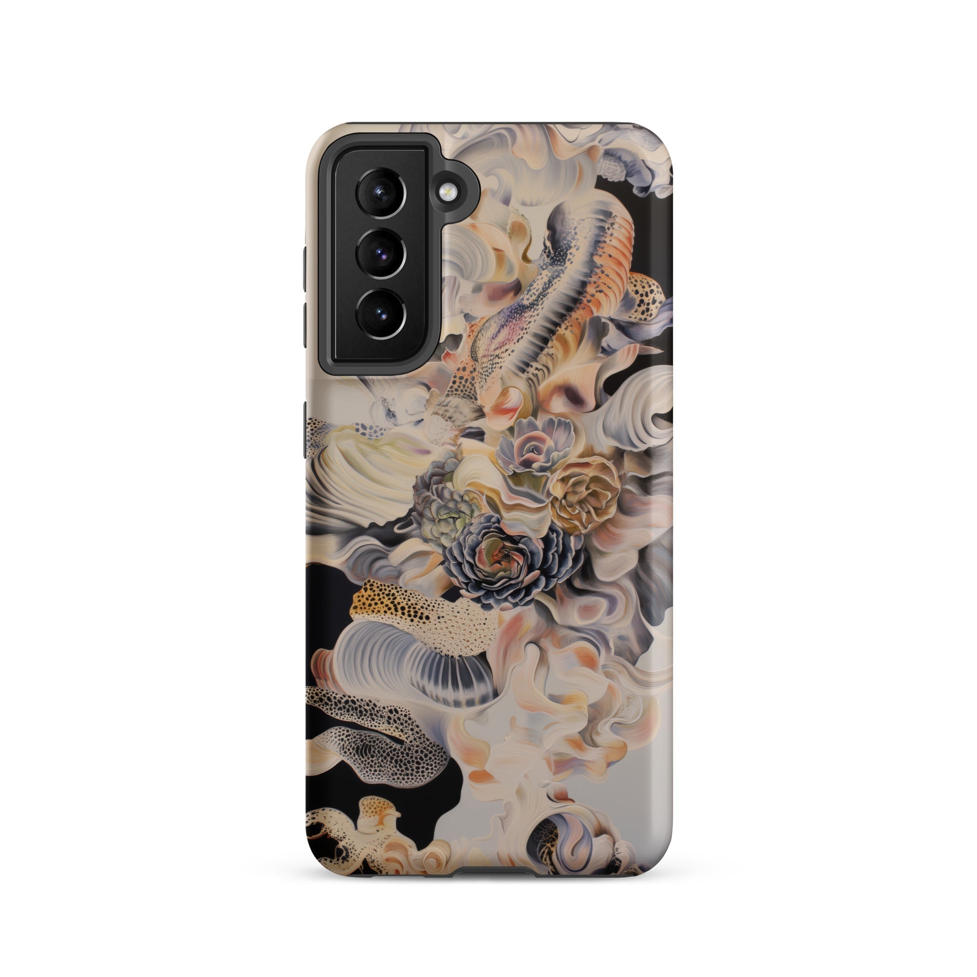 Epiphany Surreal Alien Succulent Art Samsung Case, Galaxy S21 / Matte, Smartphone Case Intricate Abstract Design Muted Colors Black