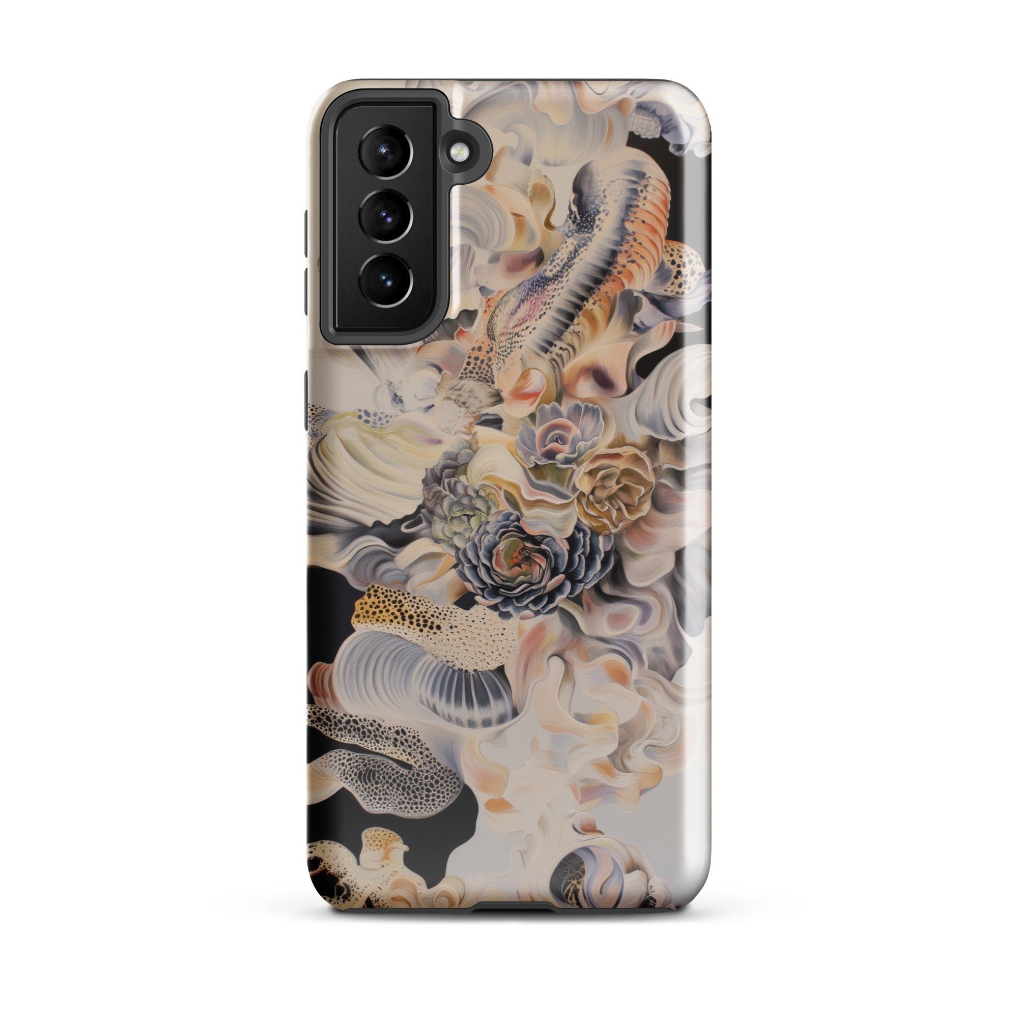 Epiphany Surreal Alien Succulent Art Samsung Case, Galaxy S21 Plus / Gloss, Phone Case Black Camera Module Detailed Abstract Floral
