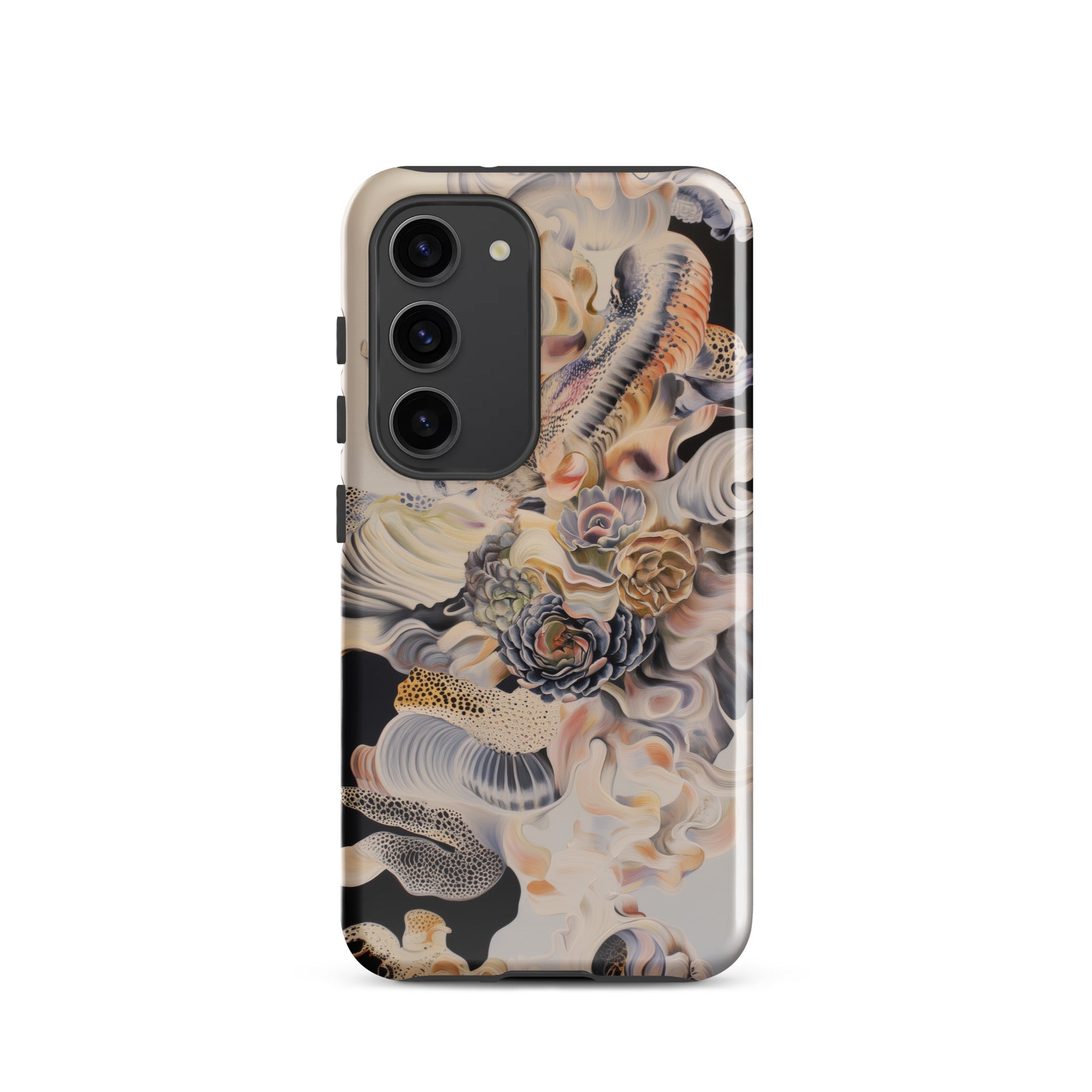 Epiphany Surreal Alien Succulent Art Samsung Case, Galaxy S23 / Gloss, Smartphone Case Abstract Organic Pattern Muted Earth Tones