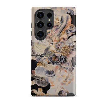 Epiphany - Surreal Alien Succulent Art Samsung Case, Galaxy S23 Ultra / Matte, Smartphone Cream-colored Case Intricate Abstract Floral