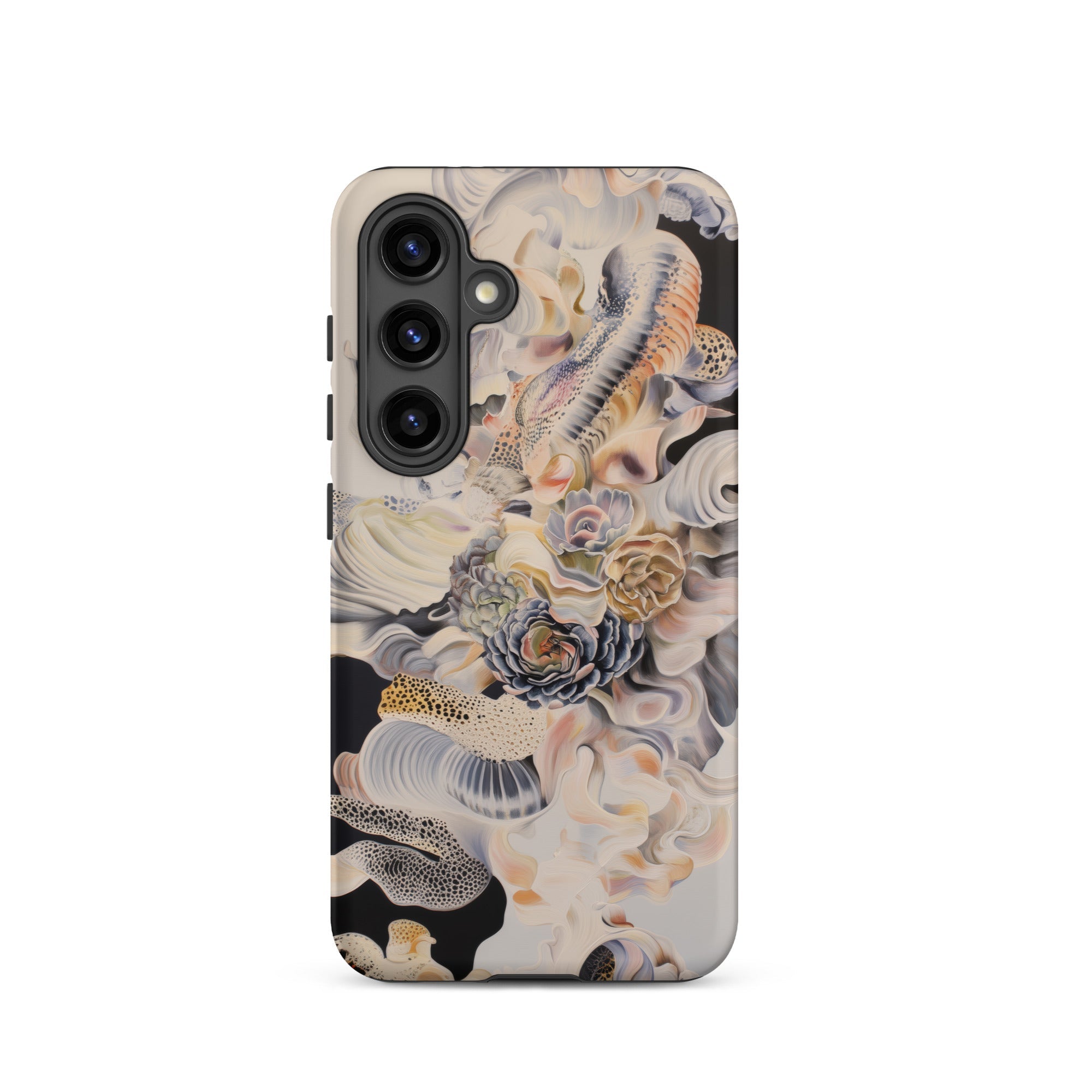 Epiphany Surreal Alien Succulent Art Samsung Case, Galaxy S24 / Matte, Smartphone Black White Pastel Floral Abstract Patterned Case