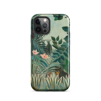 Equatorial Jungle - Henri Rousseau Phone Case Iphone 12 Pro / Gloss Phone Case Detailed Jungle Scene Lush Green Foliage Henri Rousseau