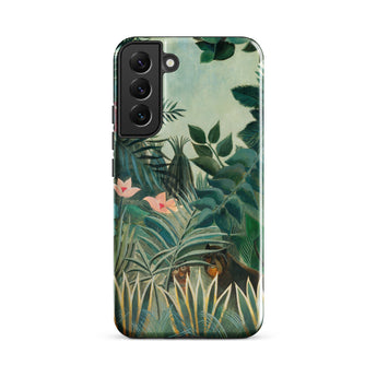 Equatorial Jungle - Henri Rousseau Phone Case Samsung Galaxy S22 Plus / Gloss Phone Case Lush Jungle Scene Green Foliage Pink Henri