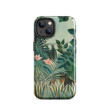 Equatorial Jungle - Henri Rousseau Phone Case Iphone 14 / Gloss Phone Case Lush Jungle Scene Vibrant Green Foliage Henri Rousseau Invented,