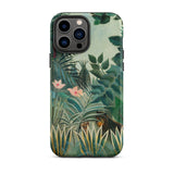 Equatorial Jungle - Henri Rousseau Phone Case Iphone 13 Pro Max / Matte Phone Case Lush Jungle Scene Vibrant Green Foliage Henri Rousseau