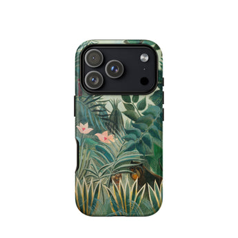 Equatorial Jungle - Henri Rousseau Phone Case Iphone 17 Pro / Matte Tropical Jungle-themed Phone Case Lush Green Foliage Delicate Henri