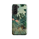 Equatorial Jungle - Henri Rousseau Phone Case Samsung Galaxy S21 Fe / Gloss Phone Case Vibrant Jungle Scene Lush Green Foliage Henri
