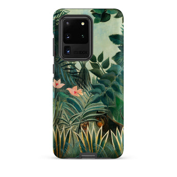 Equatorial Jungle - Henri Rousseau Phone Case Samsung Galaxy S20 Ultra / Matte Phone Case Vibrant Jungle Scene Lush Green Foliage Henri