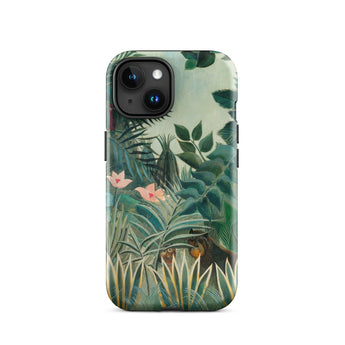 Equatorial Jungle - Henri Rousseau Phone Case Iphone 15 / Gloss Vibrant Scene Lush Green Foliage Invented, Blade-sharp Yucca Leaves, Mobile