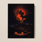 Eruzione dell’Etna di notte - stampa d’arte f Weber / Canvas, 12x16’’ / 31x41cm / Cornice nera, poster, stampe e arte visiva, Toby Leon