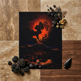 Eruption of Mount Etna at Night - f Weber Art Print / Canvas Dramatic Black Poster Volcanic Eruption Fiery Orange Red Etna’s Peak, Weber