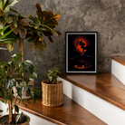 Eruption of Mount Etna at Night - f Weber Art Print, Framed Artwork Volcanic Eruption