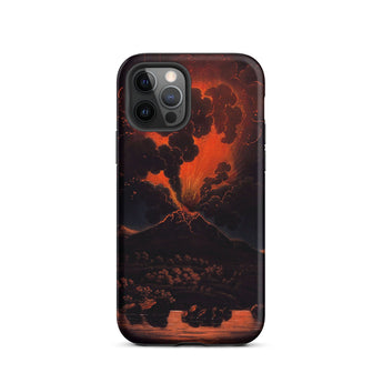 Eruption of Mount Etna at Night - Friedrich Weber Iphone Case, 12 Pro / Matte, Volcano Eruption Phone Case