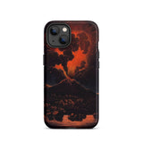 Eruption of Mount Etna at Night - Friedrich Weber Iphone Case, 13 / Matte, Volcano-themed Phone Case