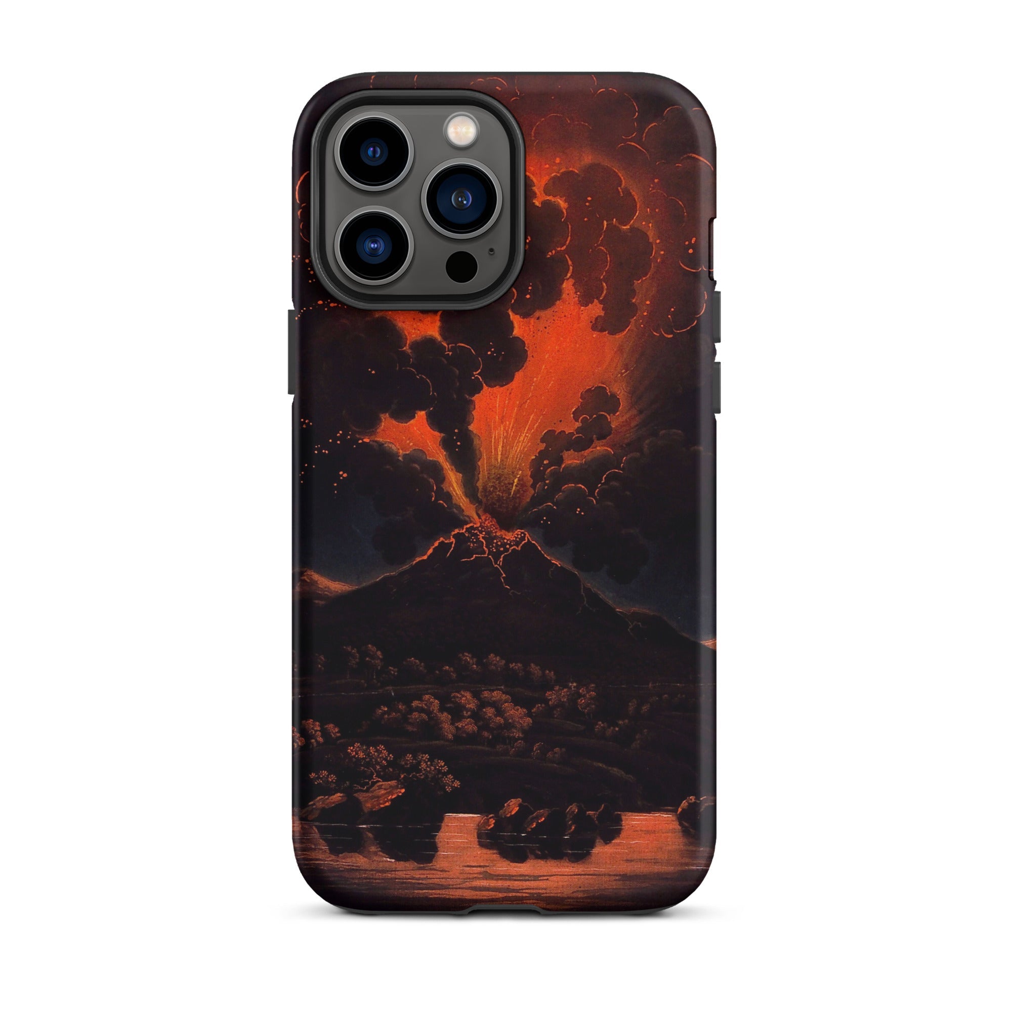 Eruption of Mount Etna at Night - Friedrich Weber Iphone Case, 13 Pro Max / Matte, Volcano Eruption Phone Case