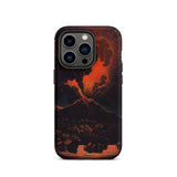 Eruption of Mount Etna at Night - Friedrich Weber Iphone Case, 14 Pro / Matte, Volcano-themed Phone Case