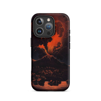 Eruption of Mount Etna at Night - Friedrich Weber Iphone Case, 16 Pro / Matte, Volcano Eruption Phone Case