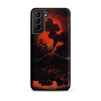 Eruption of Mount Etna at Night - Friedrich Weber Phone Case Samsung Galaxy S21 Plus / Matte Phone Case Dramatic Volcanic Eruption Fiery