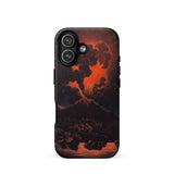 Eruption of Mount Etna at Night - Friedrich Weber Phone Case Iphone 17 / Matte Iphone 12 Case Volcano Eruption Design Black Red Mount Etna