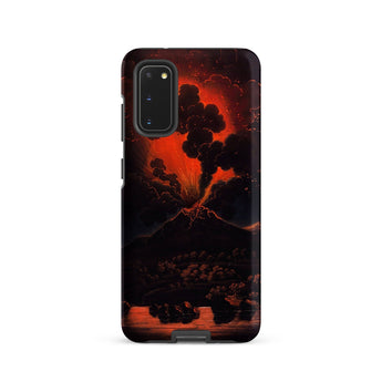 Eruption of Mount Etna at Night - Friedrich Weber Phone Case Samsung Galaxy S20 / Matte Rugged Black Phone Case Dramatic Volcanic Eruption